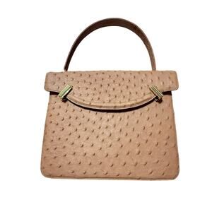 Vintage Rendl Original Genuine Ostrich Leather Handbag – Camel Tan